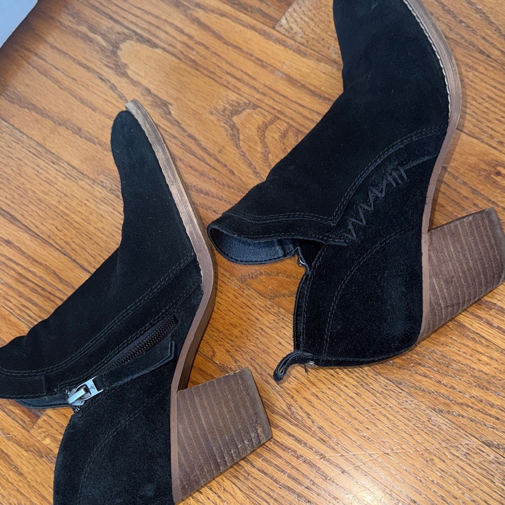 Sam Edelman Black Suede Ankle Booties - Picture 1 of 5